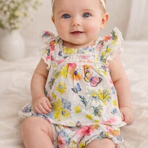Baby Gap Floral & Butterfly Two-Piece Set – Size 3–6 Months
